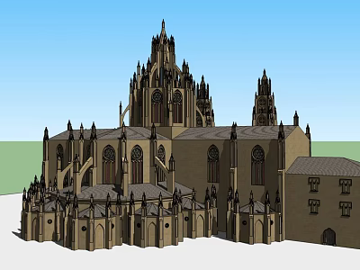 Gothic Cathedral Architectural Design Embodying Religious Faith And Spiritual Heritage 3d model