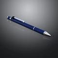 Sleek Blue Writing Pen With Metallic Accents And Smooth Grip Design