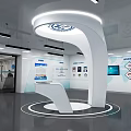 Modern White Reception Desk For Guangxi International Medical Urban Development With Computers And Decor