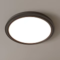 Modern Round Flush Mount Ceiling Light With White Shade And Black Frame 3d model