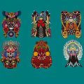 Traditional Chinese Decorative Pendants Featuring Cultural Patterns Vibrant Colors And Various Designs