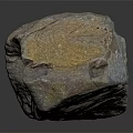 Natural Decorative Stone With Rustic Brown Yellow Texture And Smooth Surface 3d model