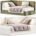 Modern Upholstered Sofa Bed With Soft Pillows And Multiple Color Options