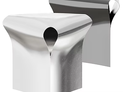 Modern Sleek Metal Side Table with Unique Shape for Contemporary Home Decor 3d model