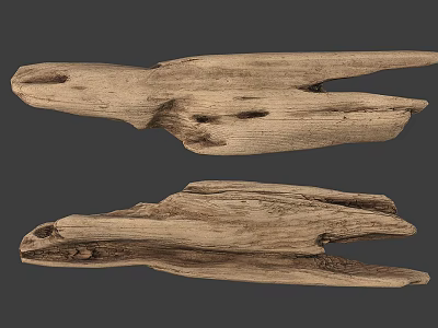 Natural Stone Like Wood Pieces with Irregular Shape and Light Brown Texture 3d model