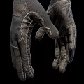 Realistic Leather Gloves With Stitches Against Black Background 3d model