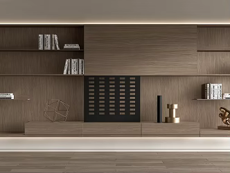 Modern bookcase book ornaments 3d model