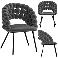 Modern Velvet Accent Chairs With Spherical Back Design And Metal Legs In Various Colors