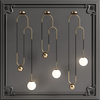 Light Luxury Chandelier Metal Chandelier Combination 3d model