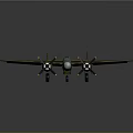 Tan Military Airplane With Twin Propellers Blue Details And Star Emblem On Wings