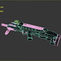 Modern Tactical Assault Rifle With Scope Magazine and Black Finish Military Design