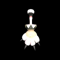 Ornate Decorative Weapon With White Pommel Black Red Stripes And Claw Shaped Spikes