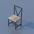 Modern Dining Chair Featuring Black Cross Back Frame And Wooden Seat Design