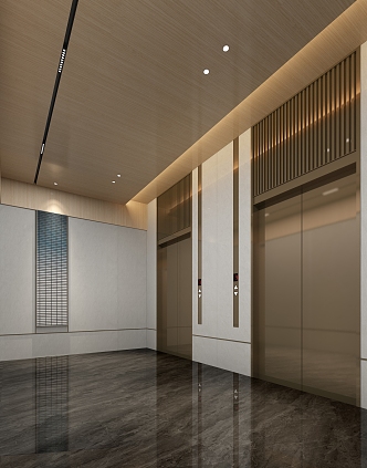 Modern Elevator Hall Public Area Elevator Hall Home Lobby 3d model