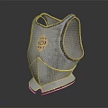 Shiny Medieval Armor Breastplate With Metallic Surface And Golden Ornament