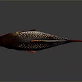 Shiny Scaled Red Fish Decorative Household Ornament With Orange Tail And Reflective Finish