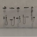 Modern Shower Heads Featuring Rainfall And Handheld Designs For Bathroom Use 3d model