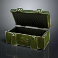 Vintage Green Open Box With Checkerboard Lining And Metal Clasps Sturdy Design