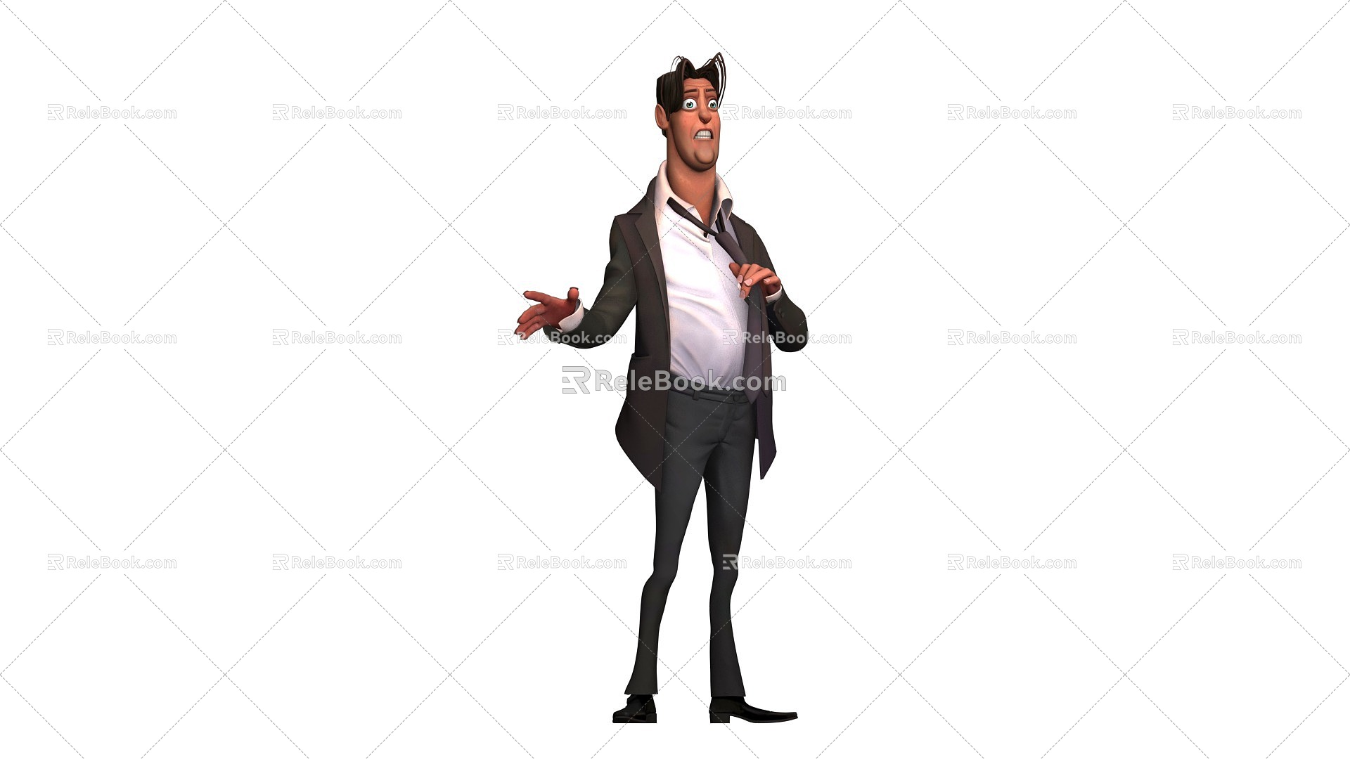 Cartoon character business man 3d model