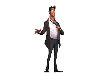 Cartoon character business man 3d model