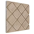 Wooden Background Wall Interior Design With Diamond Pattern And Textured Surface 3d model