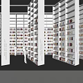Book Art Aesthetic Library Interior With Tall Bookshelves And Colorful Book Arrangement