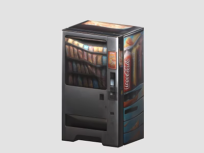 Coca Cola Commercial Freezer Vending Machine With Glass Display For Cold Beverage Storage 3d model
