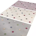 Square Area Rugs Featuring Multicolored Polka Dot Designs On Neutral Backdrops