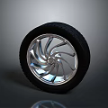 Silver Modern Car Wheel Rim With Tire For Auto Parts Design