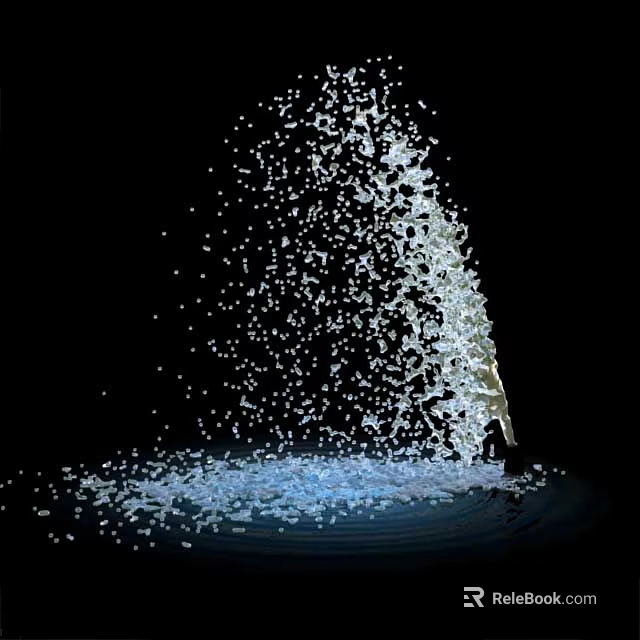 Decorative Garden Ornament Featuring Splashing Water Dynamic Effect And Blue Light 3d model 