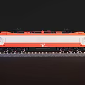 Detailed Red And White Electric Locomotive SS4G0762 On Railway Tracks