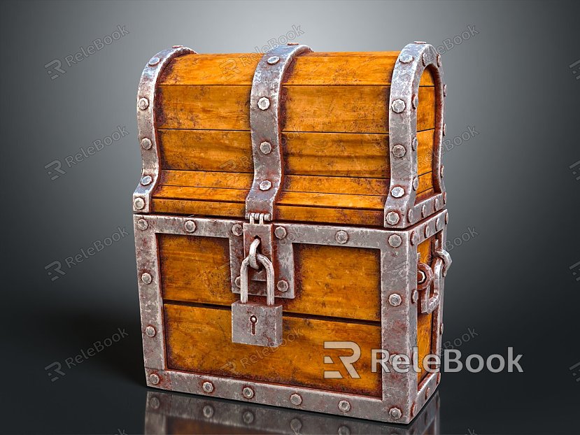 Cartoon Chest Treasure Chest Treasure Chest Jewelry Chest Cashbox Wooden Chest Game Chest Treasure Chest Pirate Chest model