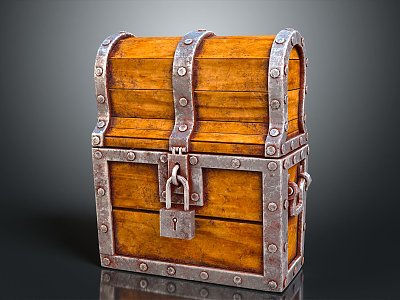 Cartoon Chest Treasure Chest Treasure Chest Jewelry Chest Cashbox Wooden Chest Game Chest Treasure Chest Pirate Chest model