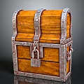 Vintage Wooden Storage Chest With Metal Trim Lock And Home Decor Use