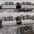Modern Multiplayer Sofa Coffee Table Combination Corner Sofa 3d model