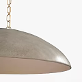 Modern Pendant Light With Gold Chain And Silver Dome Shade Hanging In Interior
