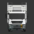 Modern White Refrigerated Truck With Freezer Compartment Top Ladder And Cab