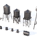 Water Tank Industrial Water Tank Roof Water Tank 3d model