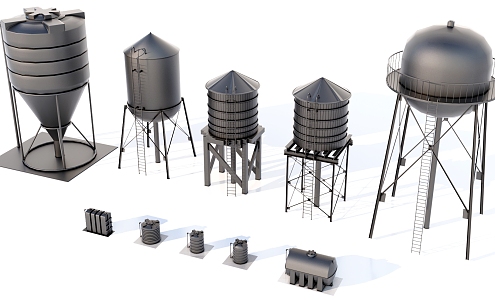 Water Tank Industrial Water Tank Roof Water Tank 3d model