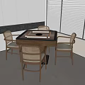 Mahjong Table and Chair Mahjong Machine Chess and Card Table 3d model