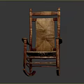 Classic Wooden Rocking Chair With Traditional Design Armrests Brown Finish And Comfortable Seating