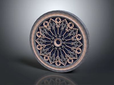 Intricate Line Design On Circular Decorative Disc With Symmetrical Radial Patterns 3d model