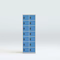 Blue Metal Lockers With Multiple Compartments And Secure Storage Doors 3d model