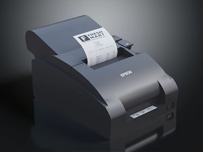 EPSON Receipt Printer Device Printing Paper Receipt Clearly and Efficiently 3d model