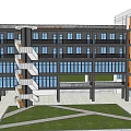 School Kindergarten Architecture Primary School Middle School Wall Guard Room Gate Machine Library Dormitory Building Art Gallery Teaching Building Gymnasium University 3d model
