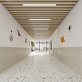 Modern Hall School Foyer 3d model