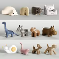 Cute Animal Shaped Sofa Stools With Various Designs Like Elephant Zebra Dinosaur