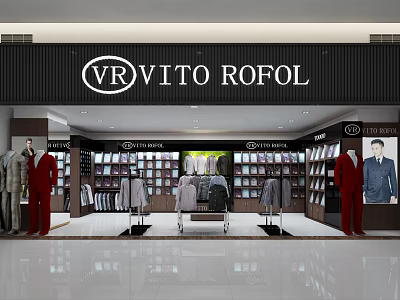 VR VITO ROFOL Men's Clothing Store With Suits Shirts Mannequins And Display Racks 3d model