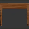 Wooden Long Table With Decorative Legs And Patterned Tabletop Modern Home Furniture Piece