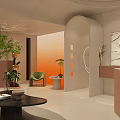 Warm Minimalist Beauty Salon Reception Area With Soft Earthy Tones And Stylish Elegant Interior Design